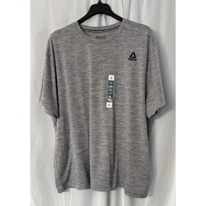 NWT Reebok Mens Short Sleeve Gray Crew Neck‎ Stretch Tee Shirt Big & Tall 3XL